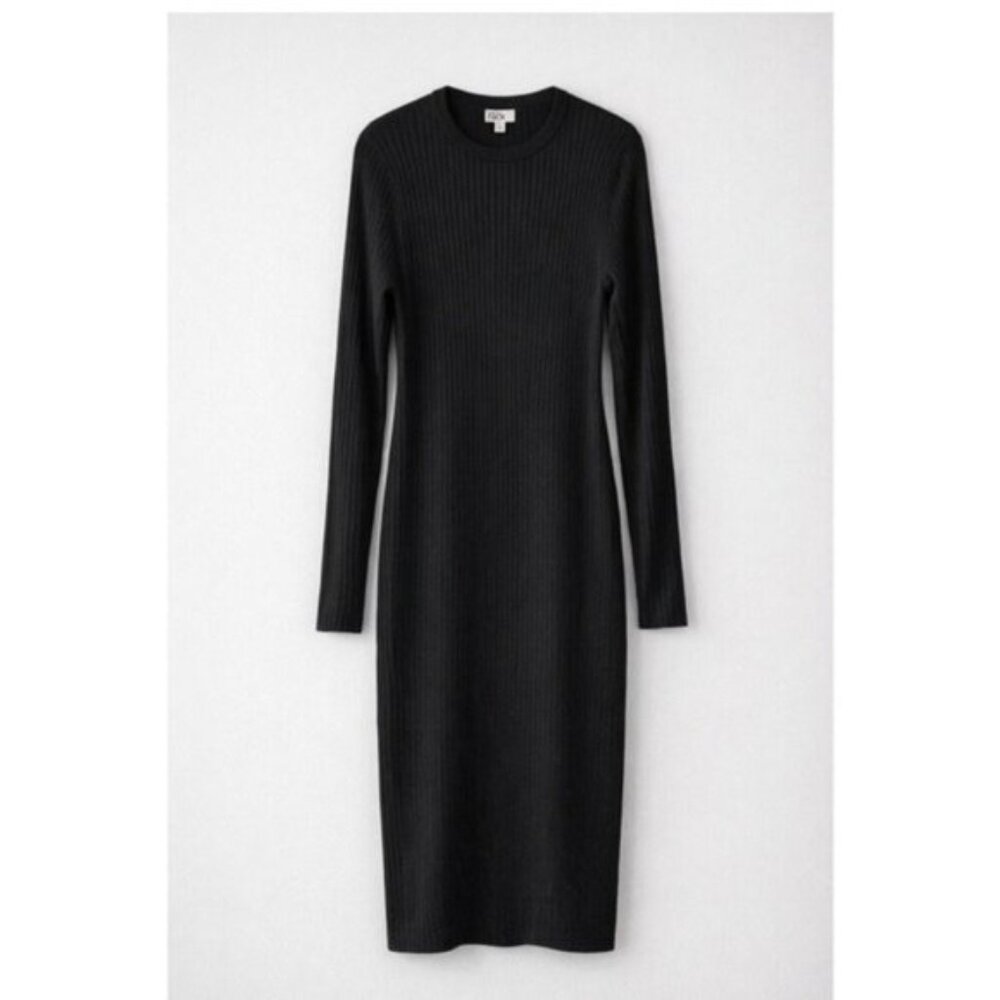 Women’s Black Ribbed Long Sleeve Mini Dress